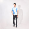 TIE & DIE SHORT SLEEVE CREW NECK T SHIRT-WHITE & BLUE