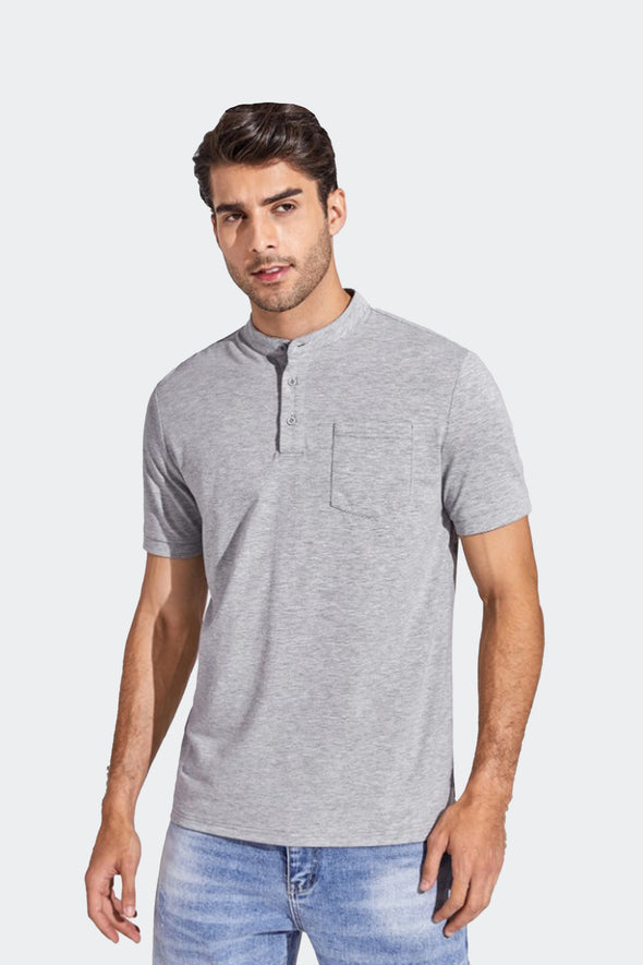HENLEY T SHIRT GREY