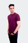 HENLEY T SHIRT-MAHROON