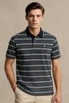 FAHRENHEIT MEN STRIPED POLO SHIRT-GREY-WHITE