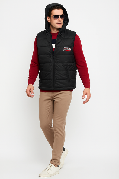 Men’s Black Sleeveless Puffer Jacket