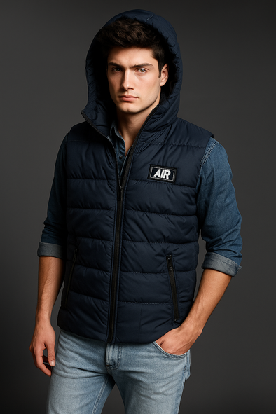 Men’s Navy Blue Sleeveless Puffer Jacket