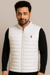 premium white sleeveless Puffer jacket