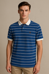 FAHRENHEIT MEN STRIPED POLO SHIRT-BLUE-WHITE