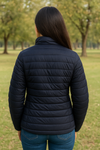 Navy Blue Full Sleeves Puffer Jacket for Women