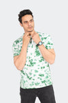 Tie And Dye Short Sleeve Crew Neck T-shirt- Green