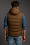 Men’s chocolate brown Sleeveless Puffer Jacket