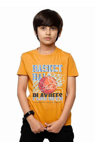 Basket Ball T-Shirt- MUSTARD